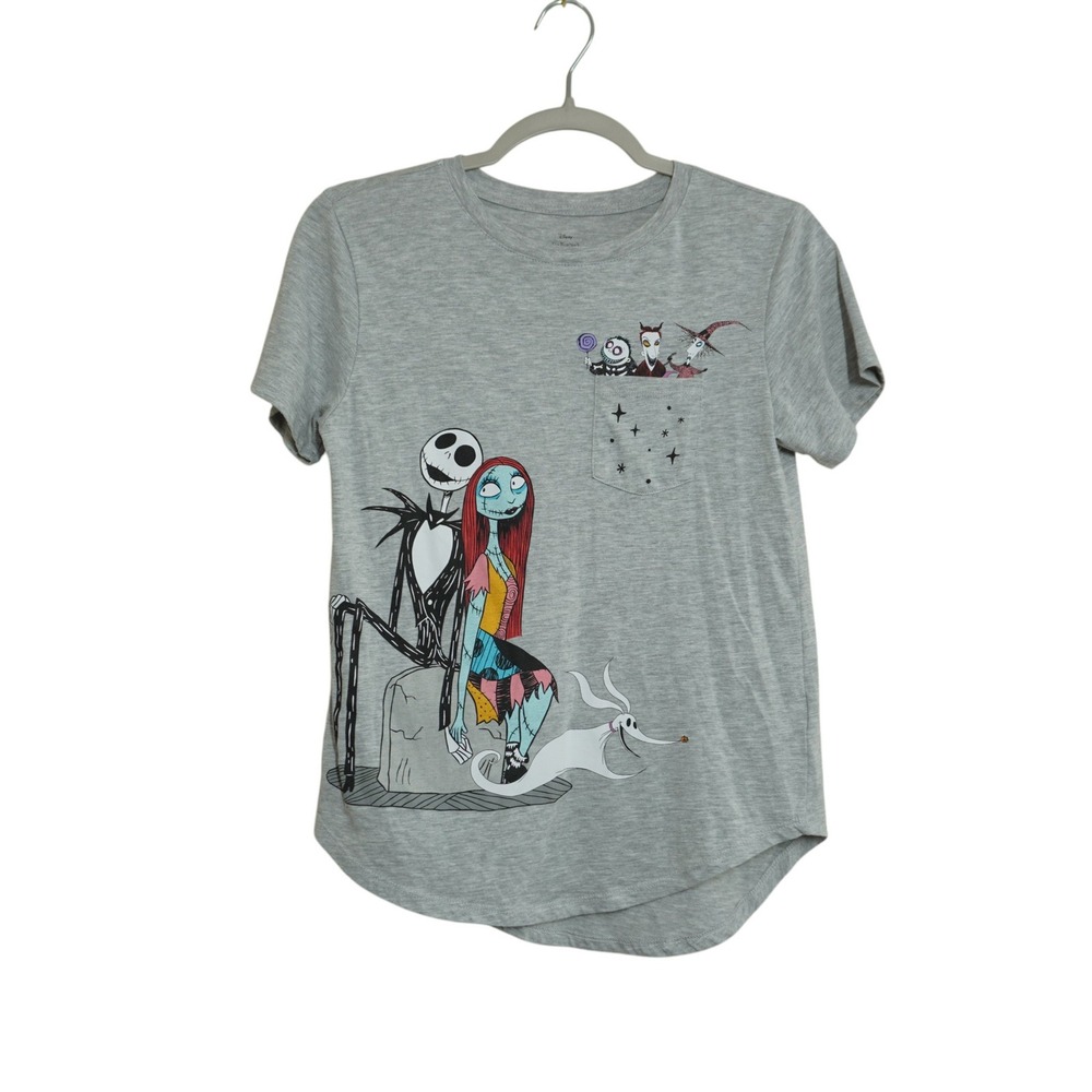 Disney Women's Medium Nightmare Before Christmas Jack Sally Zero Pocket T-Shirt